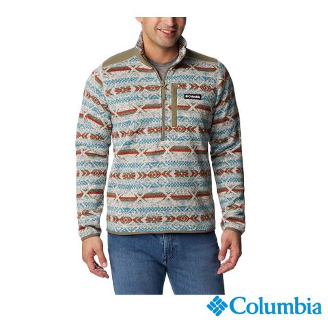 Columbia 哥倫比亞 男款 - Sweater Weather™ 半開襟刷毛上衣-幾何印花 UAE67530GE-HF
