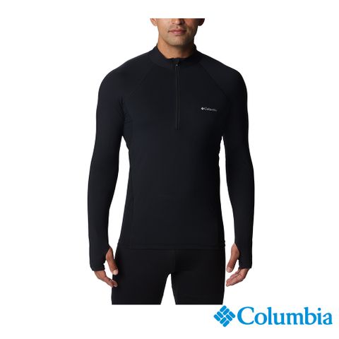 Columbia 哥倫比亞 男款 - Midweight Stretch™ 保暖快排半開襟內著上衣-黑色 UAM63300BK-HF