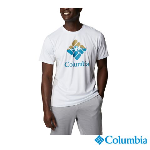 Columbia 哥倫比亞 男款- UPF50酷涼快排短袖上衣-白色 UAE91290WT