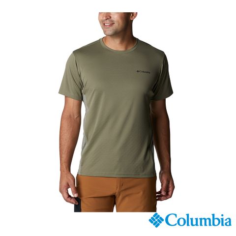 Columbia 哥倫比亞 男款- UPF50酷涼快排短袖上衣-軍綠 UAE08090AG