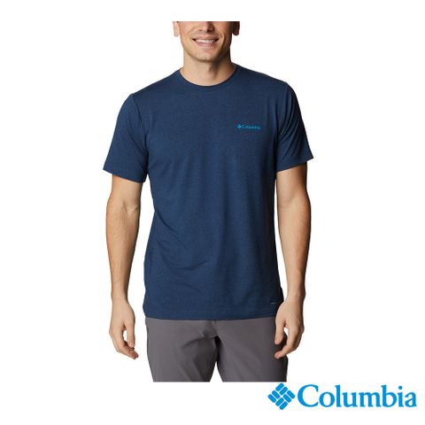 Columbia哥倫比亞 男款-UPF50快排短袖上衣-深藍 UAE08010NY / FW22