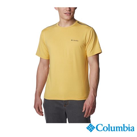 Columbia哥倫比亞 男款-UPF50快排短袖上衣-黃色 UAE03220YL (2023春夏)