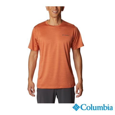 Columbia 哥倫比亞 男款-涼感快排短袖上衣-橘紅 UAO35610AH (2023春夏)