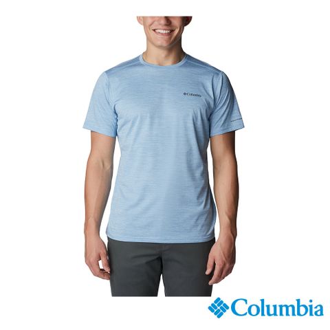 Columbia 哥倫比亞 男款-涼感快排短袖上衣-藍色 UAO35610BL (2023春夏)