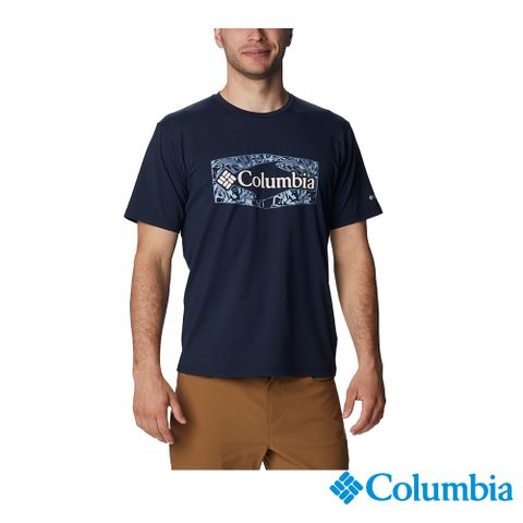 Columbia 哥倫比亞 男款-Omni-Shade UPF50快排短袖上衣-深藍 UAE08060NY (2023春夏)