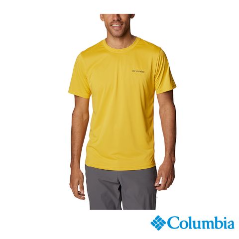 Columbia 哥倫比亞 男款-Omni-Wick 快排短袖上衣-黃色 UAE14190YL (2023春夏)