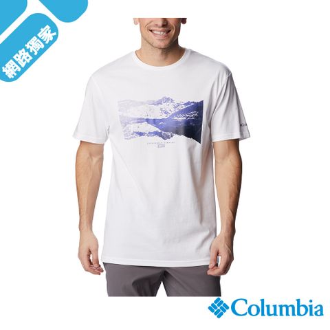 Columbia哥倫比亞 男款- LOGO短袖上衣-白色 UAO29590WT (2023春夏)