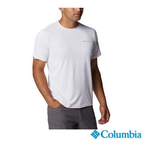 Columbia哥倫比亞 男款-快排短袖上衣-白色 UAE14190WT
