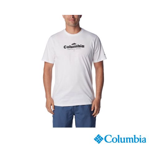 Columbia 哥倫比亞 男款- LOGO短袖上衣-白色 UAO13630WT(2024春夏)