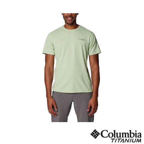 Columbia哥倫比亞 男款- 鈦 UPF50超防曬快排短袖上衣-嫩綠色 UAE47860LM(2024春夏)