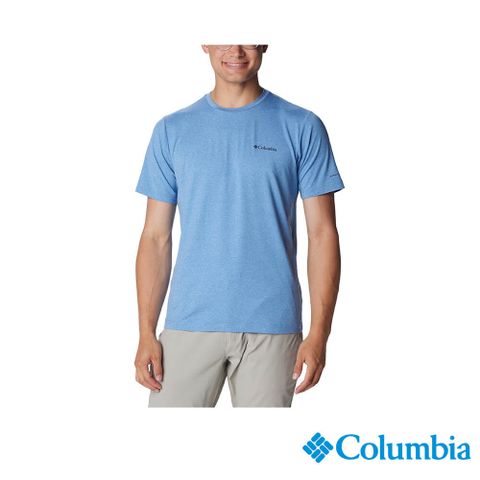 Columbia 哥倫比亞 男款-UPF50防曬快排短袖上衣-藍色 UAE55450BL(2024春夏)