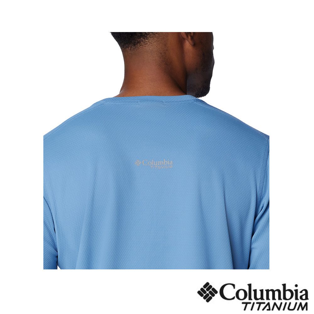 Columbia 哥倫比亞   男款 - 鈦 UPF50超防曬快排長袖上衣-藍色 UAE81790BL (2024春夏)