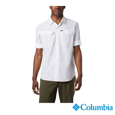 Columbia哥倫比亞 男款-素面防曬50快排襯衫-白色 UAE06510WT