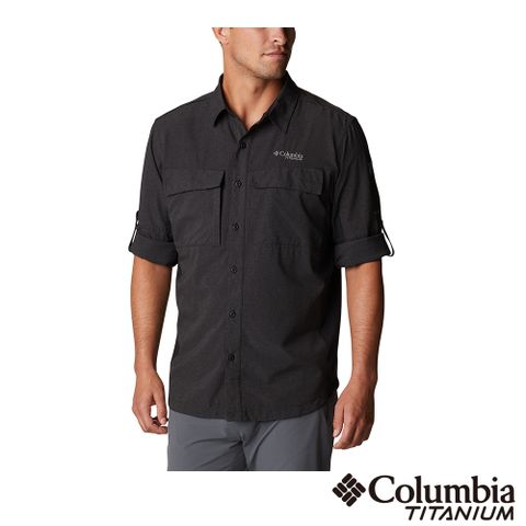 Columbia 哥倫比亞 男款 - 鈦 涼感快排長袖襯衫-黑色 UAE21810BK