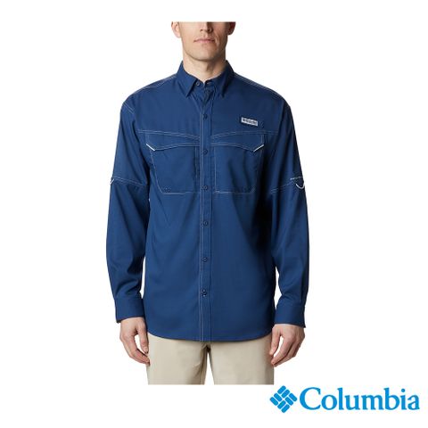 Columbia 哥倫比亞 男款 - UPF40快排長袖襯衫-深藍 UFM70740NY