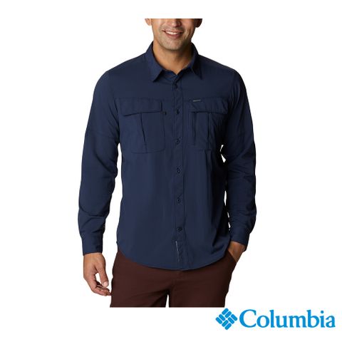 Columbia哥倫比亞 男款-Omni-Shield超防潑UPF40長袖襯衫-深藍 UAE97430NY