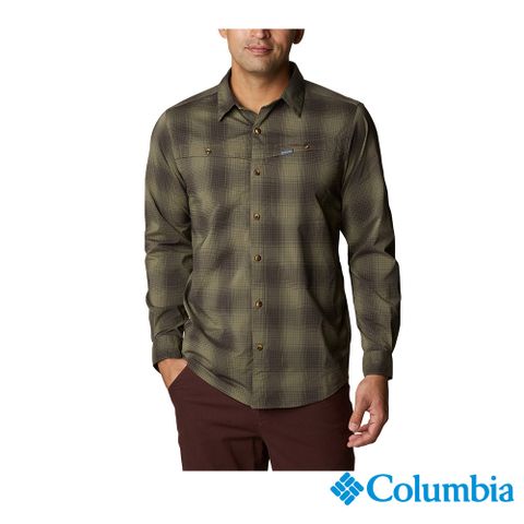 Columbia哥倫比亞  男款-UPF40超防潑長袖襯衫-綠格紋  UAE59480 /FW22