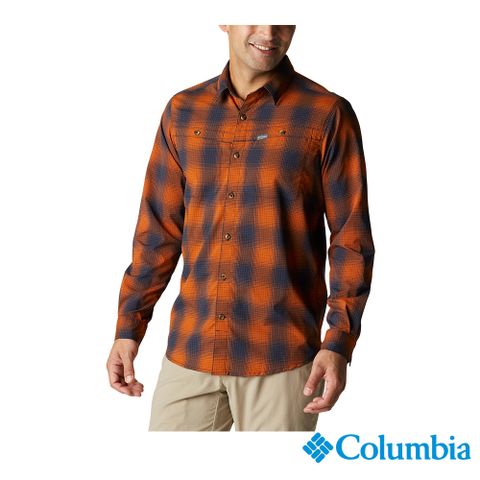 Columbia哥倫比亞  男款-UPF40超防潑長袖襯衫-棕色格紋 UAE59480ZG/FW22