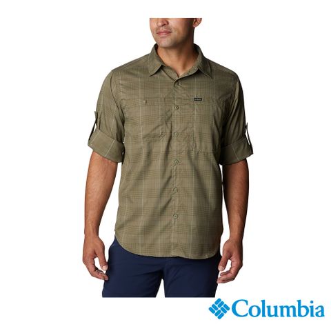 Columbia哥倫比亞 男款-超防曬UPF50快排長袖襯衫-軍綠 UAM35990AG (2023春夏)