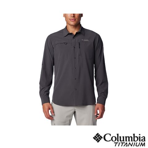 Columbia 哥倫比亞 男款 - 鈦超防曬UPF50快排長袖襯衫-深灰色 UAE51640DY (2024春夏)