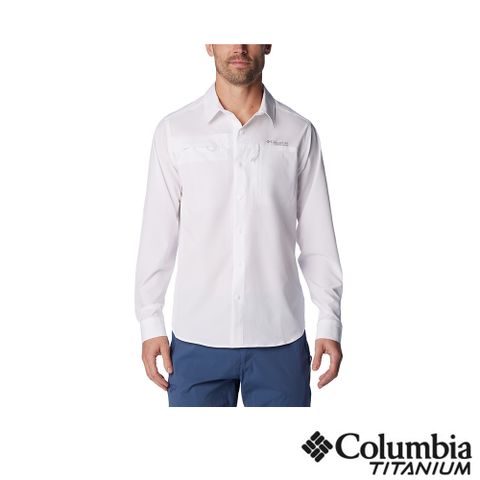 Columbia 哥倫比亞 男款 - 鈦超防曬UPF50快排長袖襯衫-白色 UAE51640WT (2024春夏)