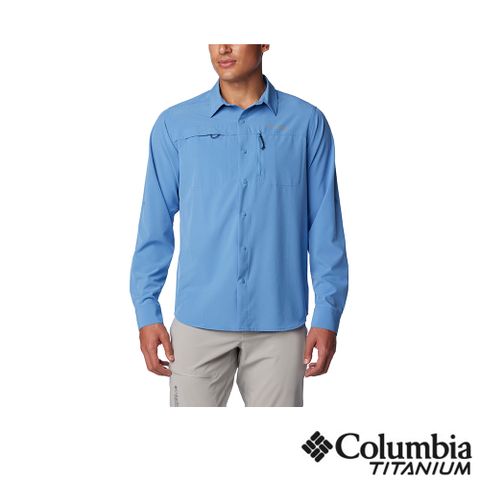Columbia 哥倫比亞 男款 - 鈦超防曬UPF50快排長袖襯衫-藍色 UAE51640BL (2024春夏)