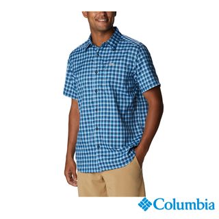 Columbia 哥倫比亞 男款 -Omni-Shade 超防曬UPF50快排短袖襯衫-藍色格紋 UAE09380JC (2023春夏)