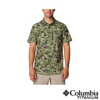Columbia 哥倫比亞 男款-鈦UPF50超防曬快排短袖襯衫-綠色 UAE51610GR(2024春夏)