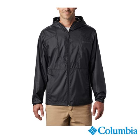 Columbia 哥倫比亞 男款-防小雨風衣-黑色 UKE39720BK (2024春夏)