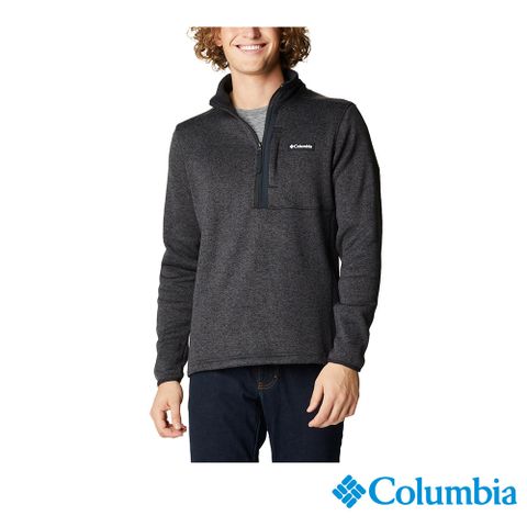 Columbia哥倫比亞 男款- 半開襟刷毛上衣-深灰 UAE58170DY /FW22