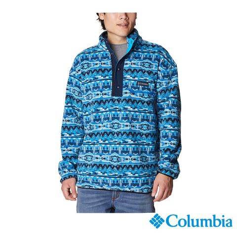 Columbia哥倫比亞 男款- 半開襟刷毛上衣-藍色花紋 UEE03710BJ / FW22