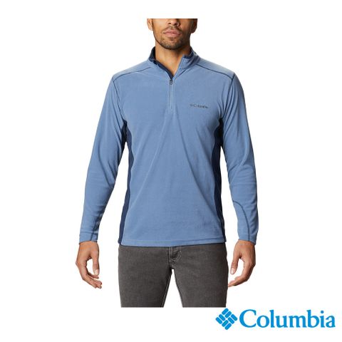 Columbia哥倫比亞 男款-防曬50刷毛半開襟上衣-墨藍 UAE65580IB / FW22