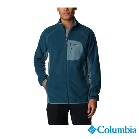 Columbia 哥倫比亞 男款 - M Outdoor Tracks™ 柔暖刷毛半開襟上衣-孔雀藍 UAE52620PC-HF
