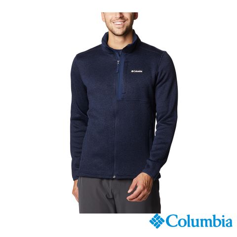 Columbia 哥倫比亞 男款 - Sweater Weather™ 半開襟刷毛外套-深藍 UAE97100NY-HF