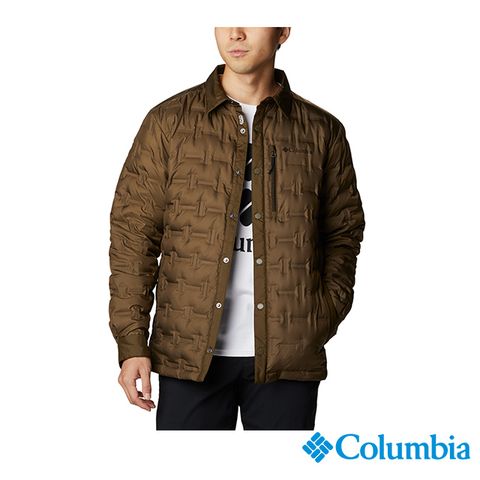 Columbia哥倫比亞 男款 - Omni-Heat 鋁點保暖 羽絨襯衫領外套-橄欖綠 UWE77720OL