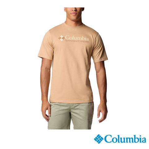 Columbia 哥倫比亞 男款- 短袖上衣-卡其色 UJO15860KI/JS