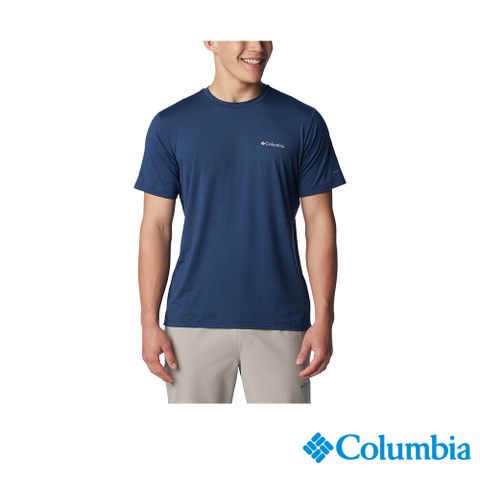 Columbia 哥倫比亞 男款- 防曬UPF50快排短袖上衣-深藍 UAE55450NY/JS