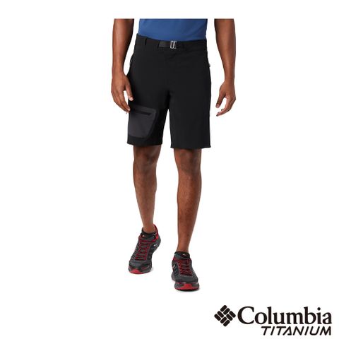Columbia哥倫比亞 男款-鈦 UPF50防潑短褲-黑色 UAE03160BK