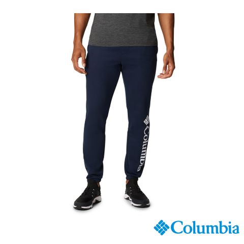 Columbia 哥倫比亞 男款-LOGO 彈性慢跑褲-深藍 UAE54410NY