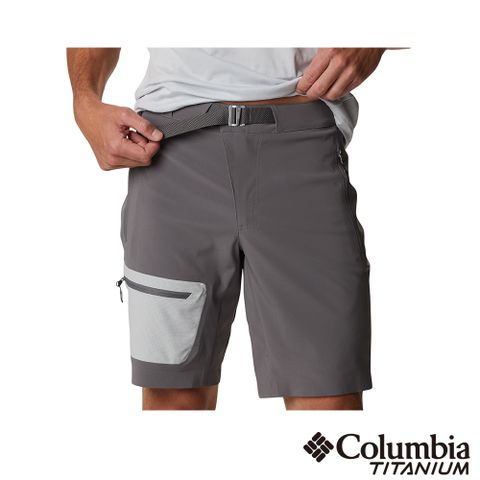 Columbia哥倫比亞 男款-鈦 UPF50防潑短褲-灰色 UAE03160DY (2023春夏)