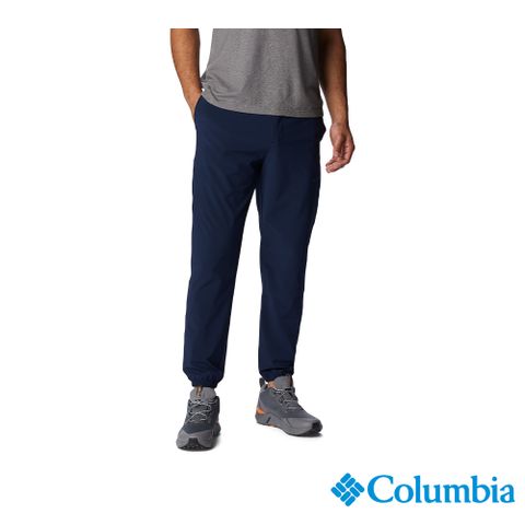 Columbia 哥倫比亞 男款-UPF50防曬防潑束口長褲-深藍色 UAE58420NY