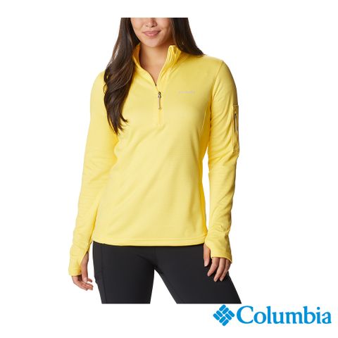 Columbia 哥倫比亞 女款-Omni-Shade™防曬50快排刷毛半開襟上衣-金黃 UAR57820GD / FW22
