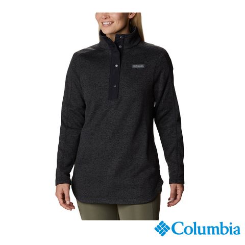Columbia 哥倫比亞 女款- 刷毛半開襟長版上衣-灰色 UAR73730GY / FW22
