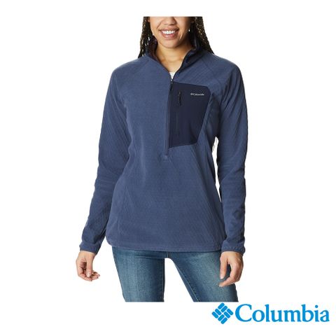 Columbia 哥倫比亞 女款 - W Outdoor Tracks™ 柔暖刷毛半開襟上衣-深藍 UAR58540NY-HF