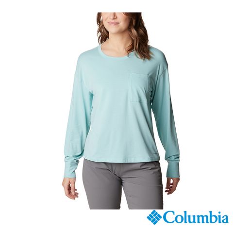 Columbia 哥倫比亞 女款 - Boundless Trek™ 快排長袖上衣-海水綠 UAR08490SE-HF