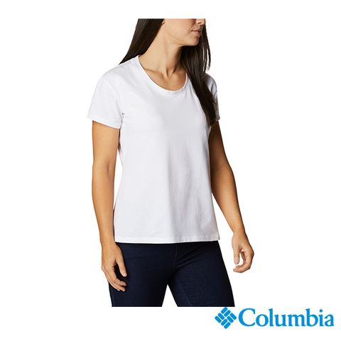 Columbia 哥倫比亞 女款- UPF50快排短袖上衣-白色 UAL29680WT