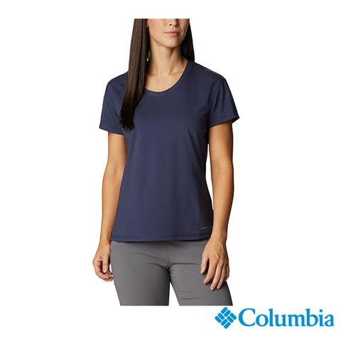 Columbia 哥倫比亞 女款 - UPF50快排短袖上衣- 深藍 UAL29680NY