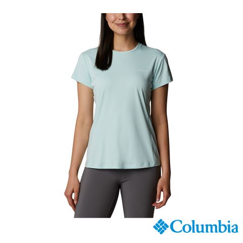 Columbia哥倫比亞 女款- UPF50酷涼快排短袖上衣-湖水綠 UAR29570AQ
