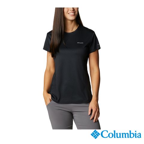 Columbia哥倫比亞 女款- UPF50酷涼快排短袖上衣-黑色 UAR29570BK