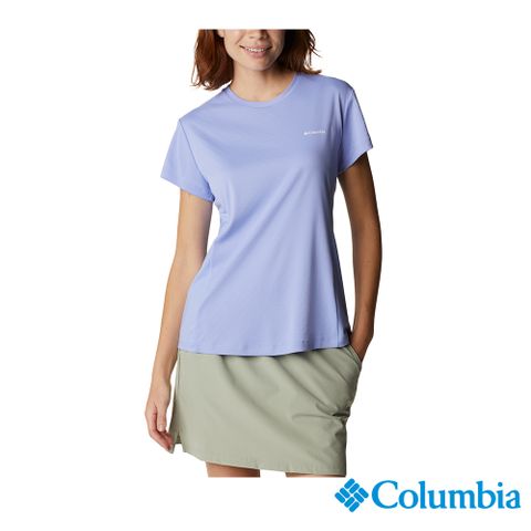 Columbia哥倫比亞 女款- UPF50酷涼快排短袖上衣-藍紫 UAR29570UU